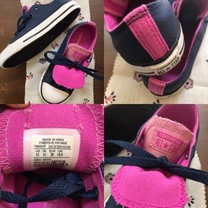 Toddler converse all stars sz 10 navy pink unworn